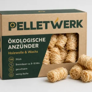 PelletWerk Anzünder aus Holzwolle und Wachs – 100 Stück