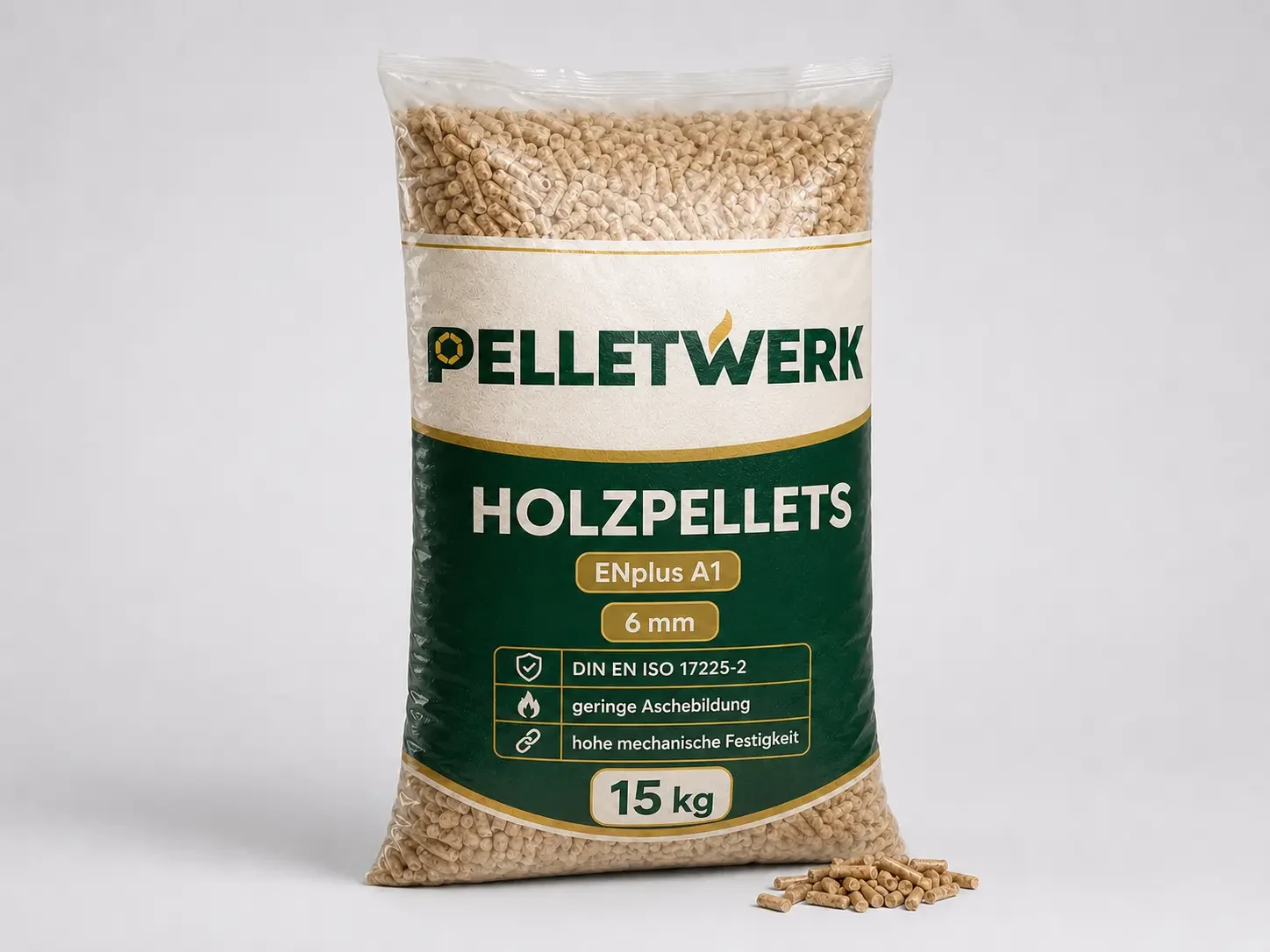 Holzpellets ENplus A1, 6 mm – Palette 990 kg (66 × 15 kg)